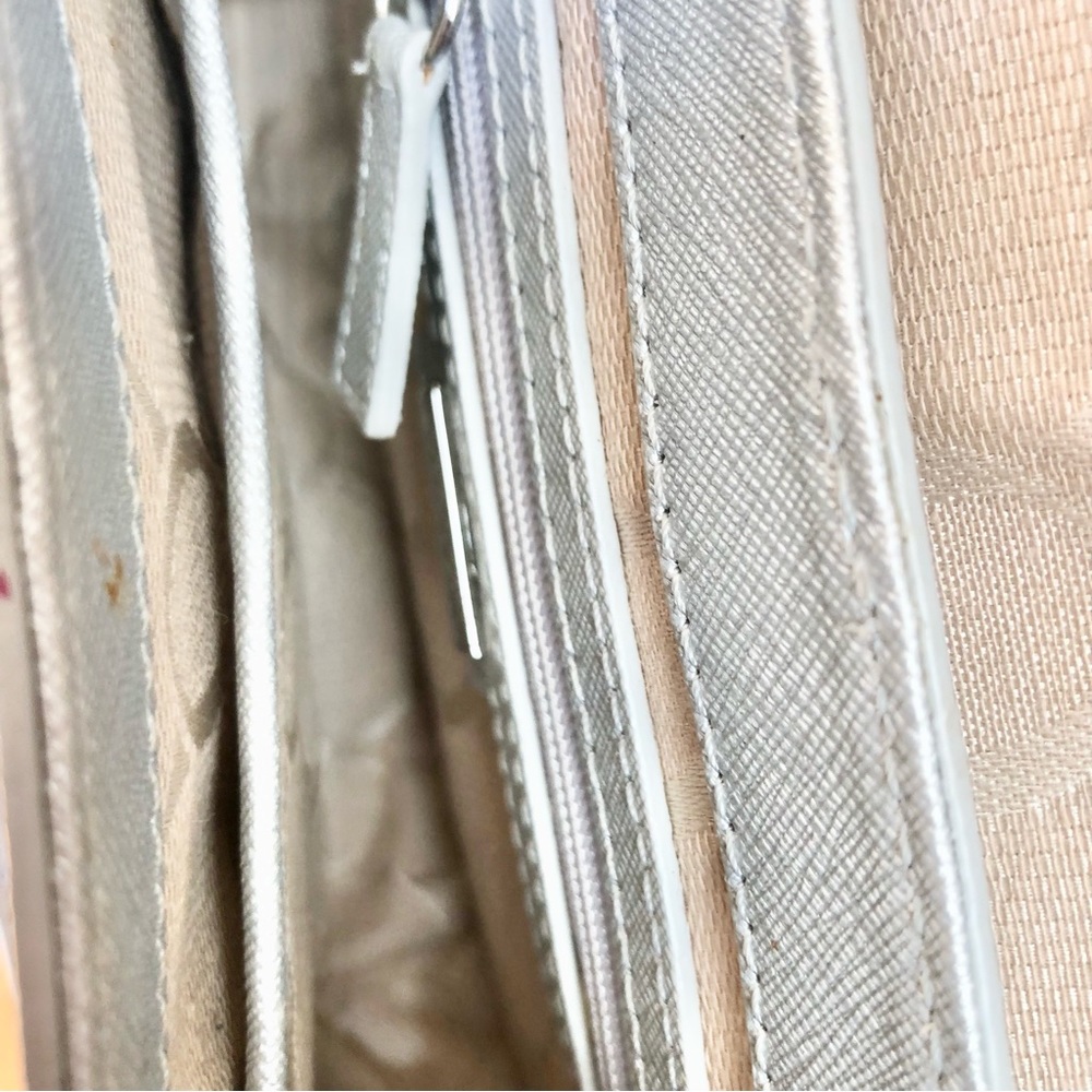 Oroton Metier mini crossbody bag in silver saffiano leather - Picture 9 of 9
